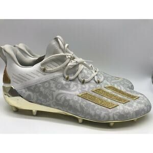 Adidas Men's Adizero Young King Football Cleats EH2724 White/Gold Size 17